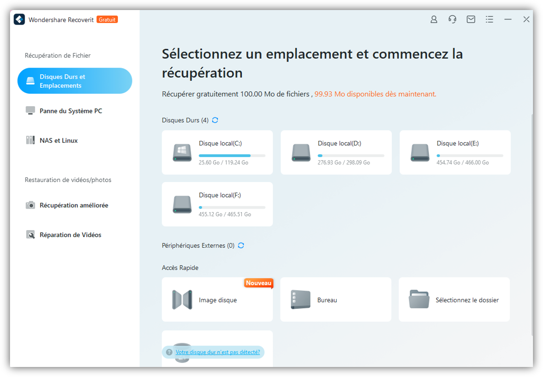 interface de recoverit